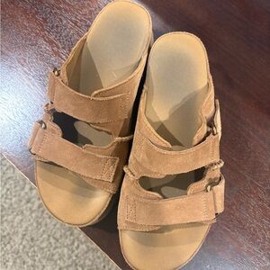 UGG Platform Women's Tan Suede Sandals